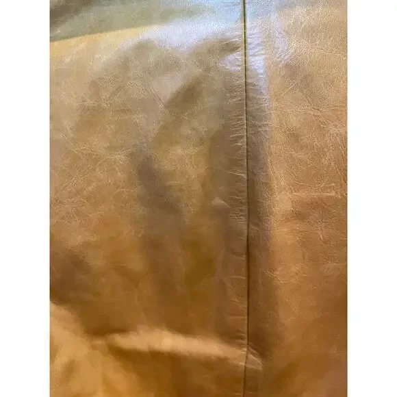 Vintage Wilson's Leather Maxima Camel Brown Button Biker Style Collared Jacket - Picture 13 of 16